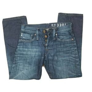 G Star Mens 3301 Original Raw Button Fly Regular Fit Straight Leg Jeans Size 30
